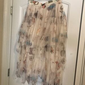 Western Print Tulle Skirt